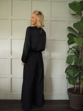 Vic High Necked Blouse - Black, Gold