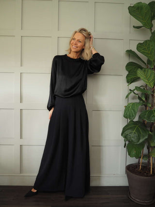 Vic High Necked Blouse - Black, Gold