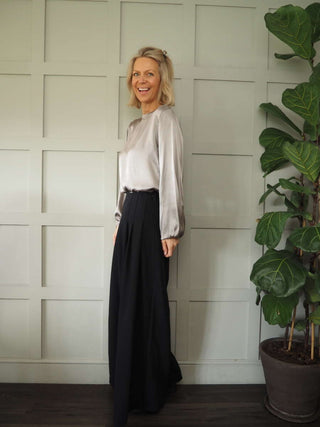 Vic High Necked Blouse - Black, Gold