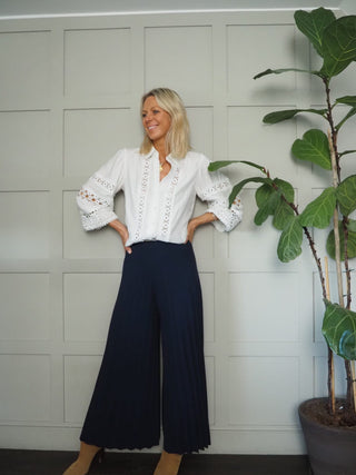 Nixi Pleated Culottes - Black, Camel, Green, Navy Blue, Pink