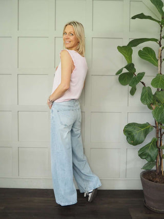 Vernon Classic V-Neck T Shirt with Frill Sleeves - 6 Colours