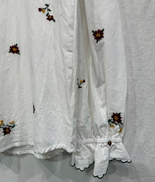 Easton Blouse with Embroidered Flowers  - Off White