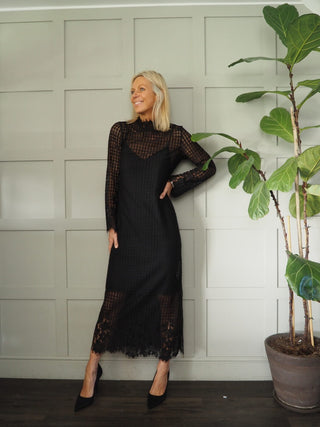 Maryanne Lace Maxi Dress with Slip by Part Two - Black
