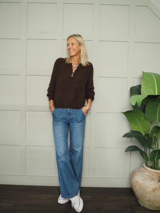 Joey Button Front Jumper - 8 Colours