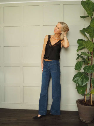 Nessie Lace Trimmed Vest - Bright Pink, Mushroom, Neon Orange