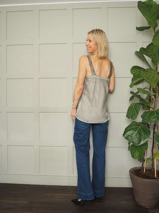 Nessie Lace Trimmed Vest - Bright Pink, Mushroom, Neon Orange