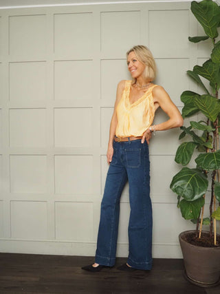 Nessie Lace Trimmed Vest - Bright Pink, Mushroom, Neon Orange