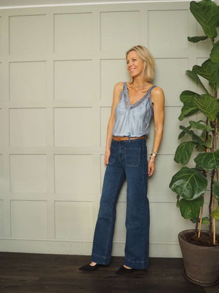 Nessie Lace Trimmed Vest - Bright Pink, Mushroom, Neon Orange