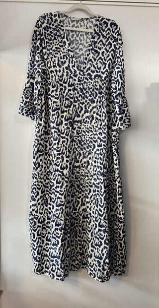 Alfriston Leopard Print Dress - Cobalt Blue, Green, Navy Blue, Pink