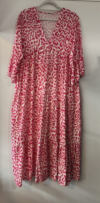 Alfriston Leopard Print Dress - Cobalt Blue, Green, Navy Blue, Pink