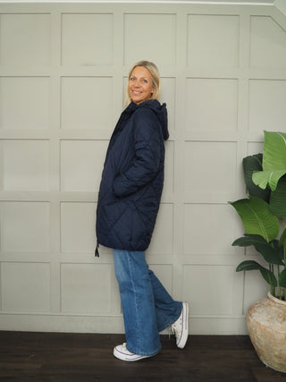 ByBominax Quilted Puffa Coat by BYoung - Khaki, Navy Blue