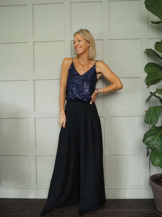 Slinki Sequin Camisole Vest by Luella - Green, Navy Blue