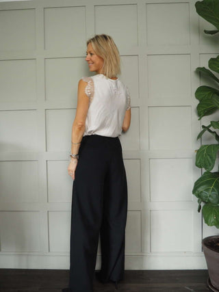 Neava Lace Trimmed Satin Feel Vest - 9 Colours