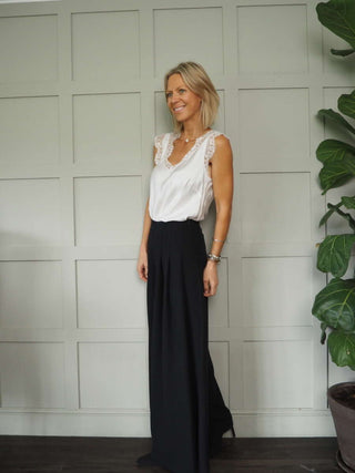 Neava Lace Trimmed Satin Feel Vest - 9 Colours