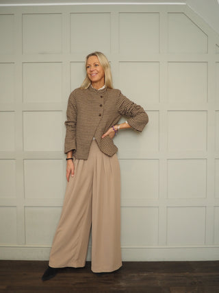 Idane Wide Leg Trousers by Saint Tropez - Biscuit
