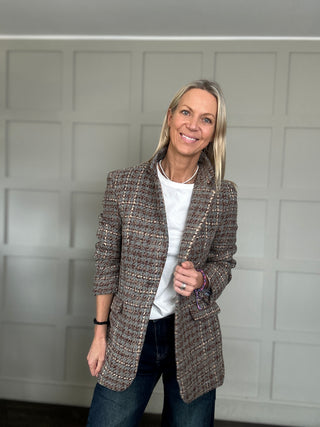 Coco Blazer - Blue Grey/Chocolate/Caramel