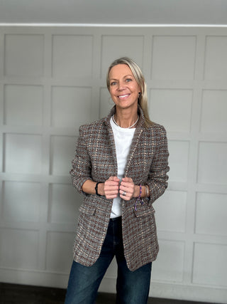 Coco Blazer - Blue Grey/Chocolate/Caramel