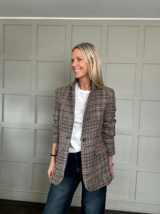 Coco Blazer - Blue Grey/Chocolate/Caramel