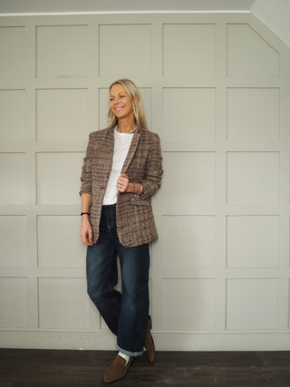 Coco Blazer - Blue Grey/Chocolate/Caramel
