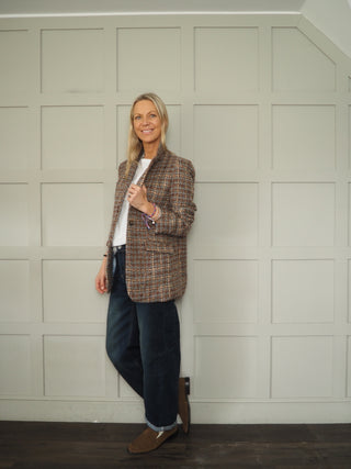 Coco Blazer - Blue Grey/Chocolate/Caramel