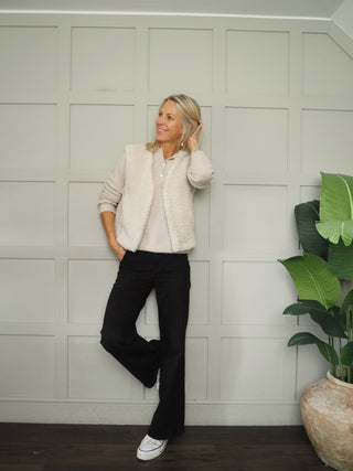 Frencie Teddy Waistcoat by Rino &amp; Pelle - Birch, Dark Grey