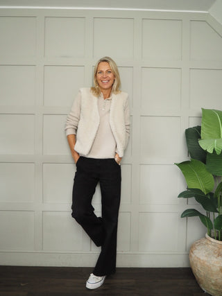 Frencie Teddy Waistcoat by Rino &amp; Pelle - Birch, Dark Grey