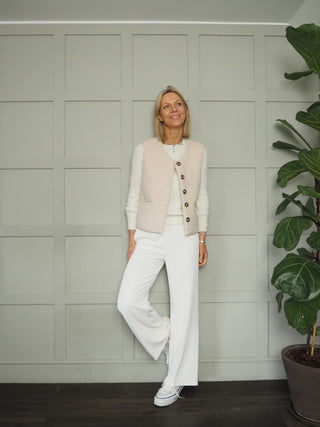 Arna Wide Leg Trousers - Black, Biscuit, Cornflower Blue, Navy Blue, Off White