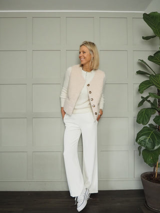 Arna Wide Leg Trousers - Black, Biscuit, Cornflower Blue, Navy Blue, Off White