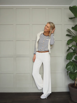 Arna Wide Leg Trousers - Black, Biscuit, Cornflower Blue, Navy Blue, Off White