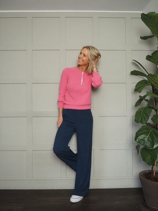 Arna Wide Leg Trousers - Black, Biscuit, Cornflower Blue, Navy Blue, Off White