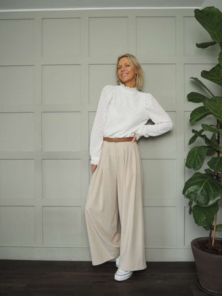 Robyn High Neck Blouse - Ecru