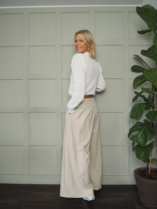 Robyn High Neck Blouse - Ecru