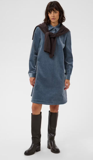 Corintha Corduroy Dress by Part Two - Silver Blue (Flint Stone)