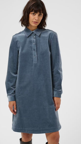 Corintha Corduroy Dress by Part Two - Silver Blue (Flint Stone)