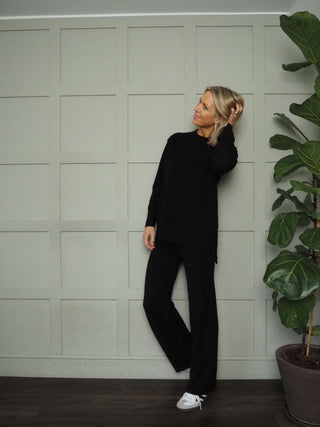 Paxton Jumper &amp; Trouser Lounge Set - Black, Light Grey and Oatmeal