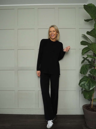 Paxton Jumper &amp; Trouser Lounge Set - Black, Light Grey and Oatmeal