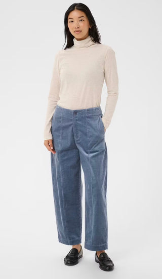 Netta Cord Trousers by Part Two - Navy Blue, Silver Blue (Flint Stone)