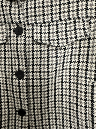 Nafisa Cropped Lined Houndstooth Jacket By Humility - Black/Cream/Grey