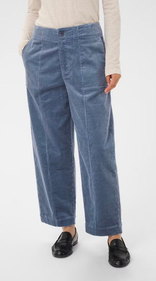 Netta Cord Trousers by Part Two - Navy Blue, Silver Blue (Flint Stone)