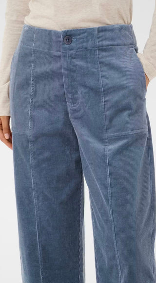 Netta Cord Trousers by Part Two - Navy Blue, Silver Blue (Flint Stone)