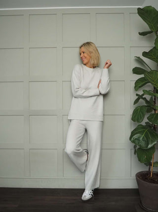 Paxton Jumper &amp; Trouser Lounge Set - Black, Light Grey and Oatmeal