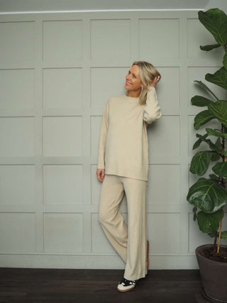 Paxton Jumper &amp; Trouser Lounge Set - Black, Light Grey and Oatmeal