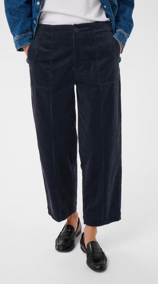 Netta Cord Trousers by Part Two - Navy Blue, Silver Blue (Flint Stone)
