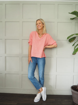 Midhurst Linen Mix T Shirt - 7 Colours