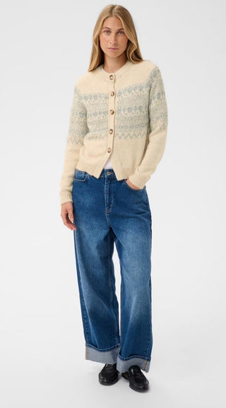 Charmaine Fair Isle Cardigan by Part Two - Mole, Oatmeal