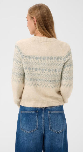 Charmaine Fair Isle Cardigan by Part Two - Mole, Oatmeal