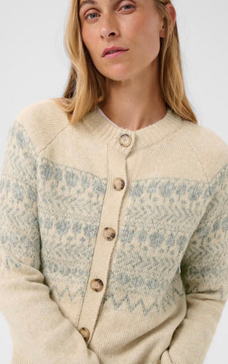 Charmaine Fair Isle Cardigan by Part Two - Mole, Oatmeal