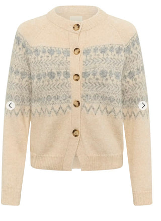 Charmaine Fair Isle Cardigan by Part Two - Mole, Oatmeal