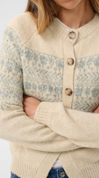 Charmaine Fair Isle Cardigan by Part Two - Mole, Oatmeal