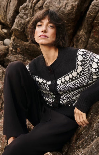 Charmaine Fair Isle Cardigan by Part Two - Mole, Oatmeal